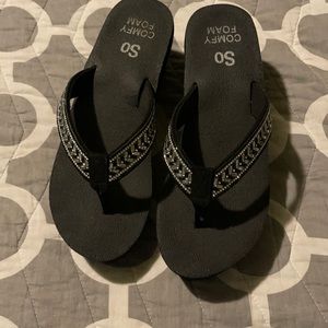 Rhinestone flip flops